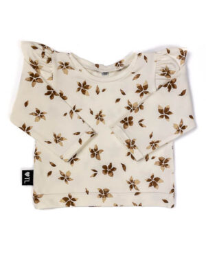 Longsleeve-ruffles-Flowers-camel-TessLiva-handgemaakte-baby-kinderkleding