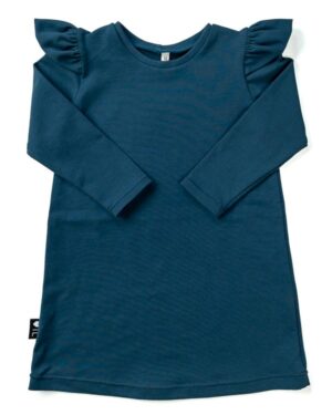 Jurkje-a-lijn-ruffles-Jeans-blauw-TessLiva-handgemaakte-baby-kinderkleding