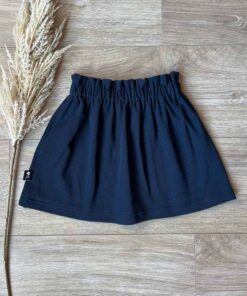 Paperbag skirt donkerblauw (fijne rib)