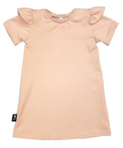 Jurkje-a-lijn-korte-mouwen-ruffles-Licht-roze-TessLiva-handgemaakte-baby-kinderkleding