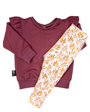 Set-sweater-dusty-bordeaux-(sweatstof)-en-legging-leaves-old-blush-TessLiva-handgemaakte-baby-kinderkleding