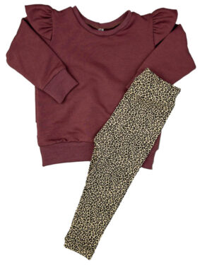 Set-sweater-dusty-bordeaux-(sweatstof)-en-legging-panterprint-mini-sand-TessLiva-handgemaakte-baby-kinderkleding