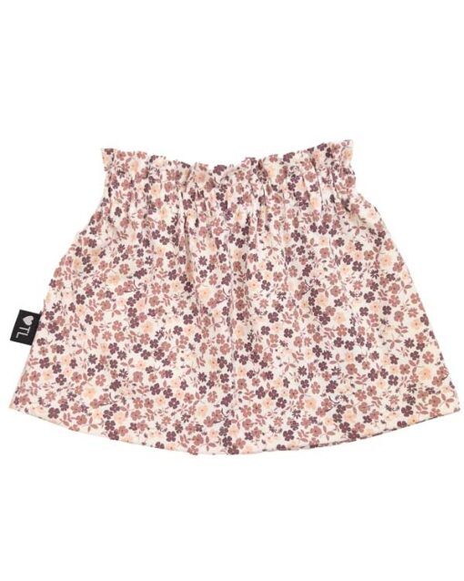 Paperbag skirt bloemen off white pink 80