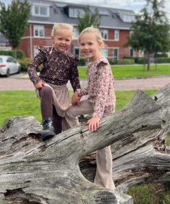 Longsleeve bloemen herfst bruin