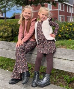 Jurkje a-lijn bloemen herfst bruin