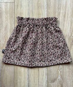 Paperbag skirt bloemen oud mauve