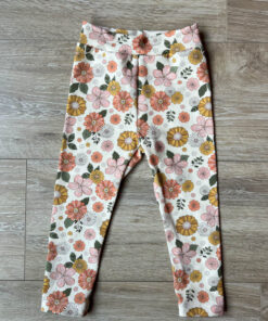 Legging bloemen gebroken wit