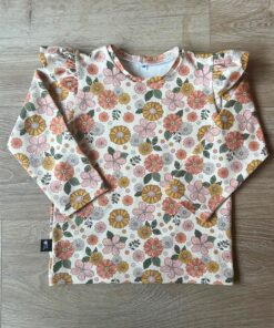Longsleeve bloemen gebroken wit