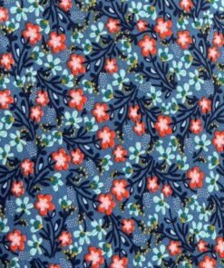 Jurkje a-lijn korte mouwen bloemen blauw