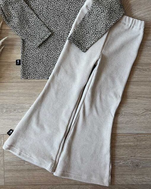 Flared pants sand (rib)