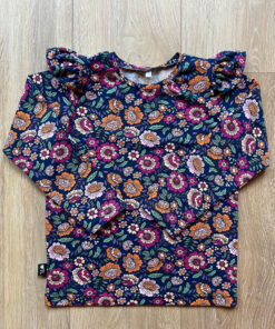 Longsleeve bloemen retro navy