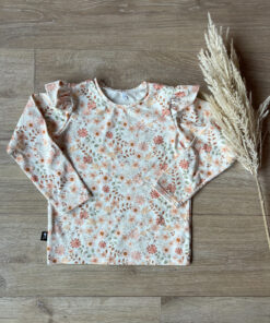Longsleeve pastel bloem perzik