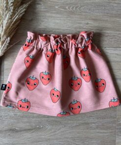 Paperbag skirt aardbei (french terry)