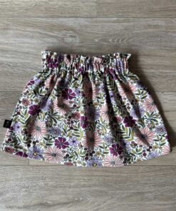 Paperbag skirt grote bloemen paars