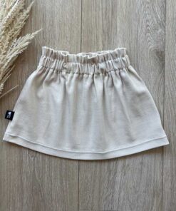 Paperbag skirt sand (fijne rib)