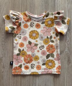 Shirt bloemen gebroken wit