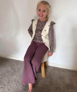 Alternative view of Flared pants burgundy (fijne rib)