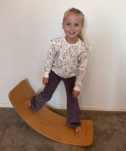 Set sweater dried flowers pink (french terry) en flared pants oud mauve (brede rib)