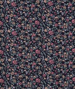 Scrunchie bloemen navy (katoen)