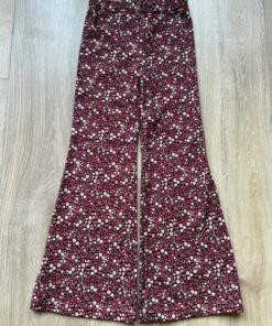 Flared pants winterbloemen burgundy