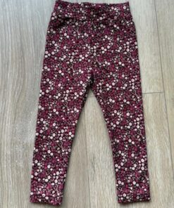 Legging winterbloemen burgundy