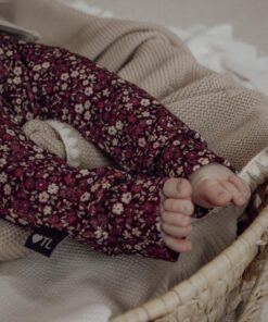 Broekje winterbloemen burgundy